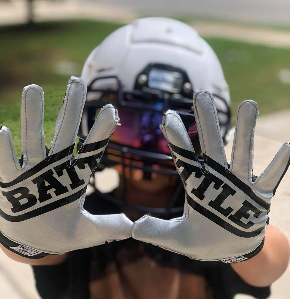 Battle Sports Youth Nightmare 2.0 Cloaked Football Gloves - Black