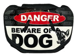 Battle "Beware of Dog" Chrome Football Back Plate - Adult