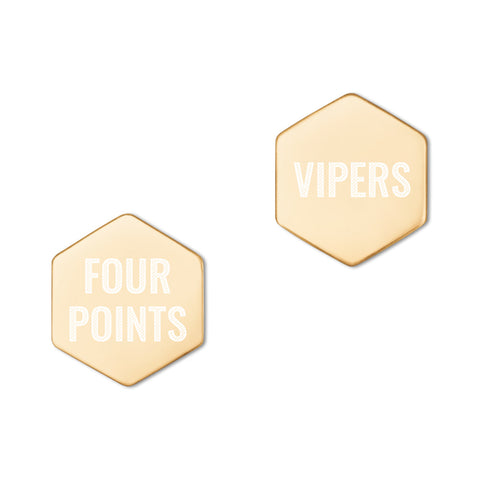 Vipers Hexagon Stud Earrings - Vikn Sports